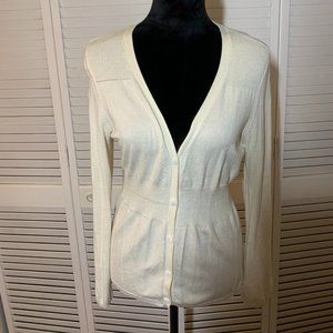 Charter Club Cream Rib Waisted Cardigan